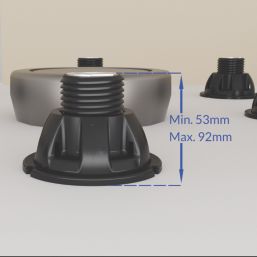 Bemis Shower Tray Feet Black 124mm 4 Pack