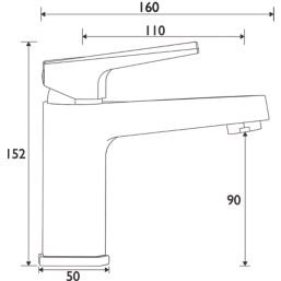 Bristan Elegance Chrome 152mm Standard Lever Mono Basin Mixer Tap  With Clicker Waste