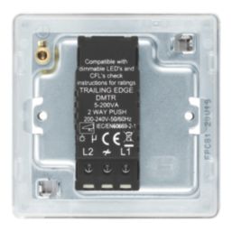 LAP  1-Gang 2-Way LED Dimmer Switch  Polished Chrome with Colour-Matched Inserts