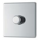 LAP  1-Gang 2-Way LED Dimmer Switch  Polished Chrome with Colour-Matched Inserts