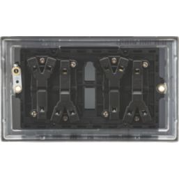 Knightsbridge  10AX 4-Gang 2-Way Light Switch  Antique Brass