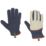 ClipGlove Stretch Fit   Synthetic Leather Gardening Gloves Navy / Cream Medium