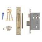 Smith & Locke Fire Rated  Stainless Brass BS 5-Lever Mortice Sashlock 66mm Case - 45mm Backset