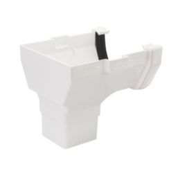FloPlast  uPVC Square Stop End Outlet White 114mm x 65mm