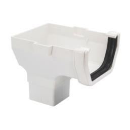 FloPlast  uPVC Square Stop End Outlet White 114mm x 65mm