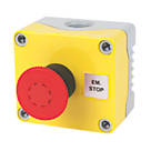 Hylec 1DE.01.01AG-SF Double Pole Mushroom Head Push-Button Isolator Switch NO/NC