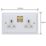 Varilight  13A 2-Gang 2-Pole Switched Socket Georgian White  with White Inserts