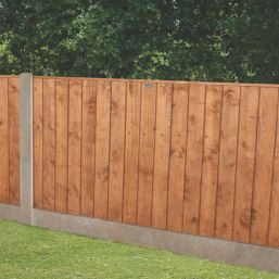 Forest Vertical Board Closeboard  Fence Panels Golden Brown 6' x 3' Pack of 3