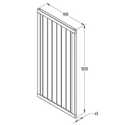 Forest Vertical Tongue & Groove Garden Gate 900mm x 1830mm Natural Timber