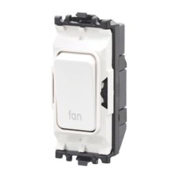 MK Grid Plus 20A Grid DP Fan Isolator Switch White  with Colour-Matched Inserts