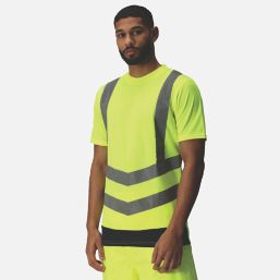 Regatta Pro Short Sleeve Hi-Vis T-Shirt Yellow / Navy 3X Large 53" Chest