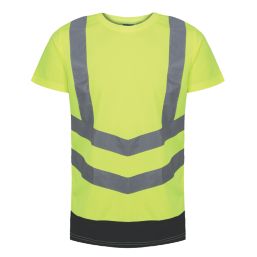 Regatta Pro Short Sleeve Hi-Vis T-Shirt Yellow/Navy 3X Large 53" Chest