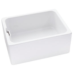 Abode  1 Bowl Fireclay Ceramic Kitchen Sink White 595mm x 455mm x 277mm