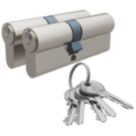 Smith & Locke 1 Star 6-Pin Euro Double Cylinder Locks 35-45 (80mm) Silver 2 Pack