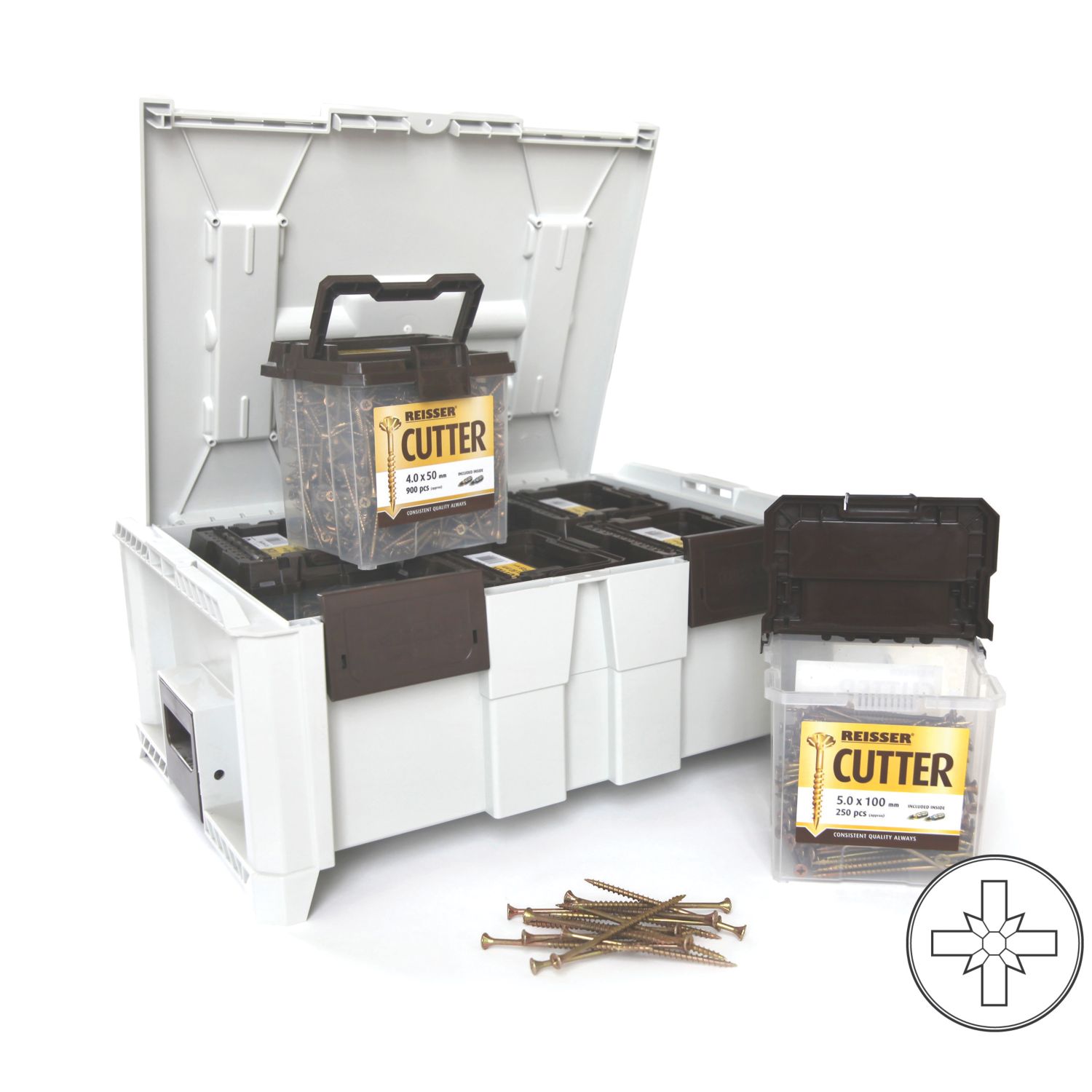 Reisser SSC2/Cuttubase PZ Countersunk Crate Mate Case 3850 Pieces (635TW)