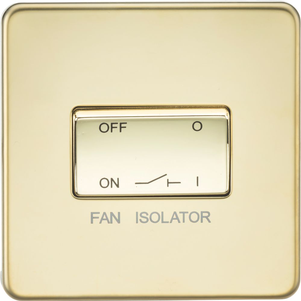 Knightsbridge 10AX 1Gang TP Fan Isolator Switch Polished Brass Screwfix
