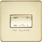 Knightsbridge  10AX 1-Gang TP Fan Isolator Switch Polished Brass