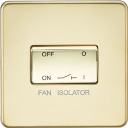 Knightsbridge  10AX 1-Gang TP Fan Isolator Switch Polished Brass