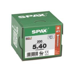Spax  TX Countersunk Self Drilling Wood Screws 5mm x 40mm 200 Pack
