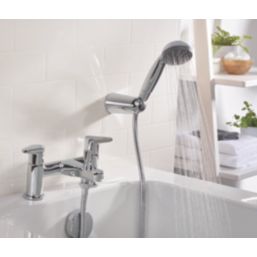 Bristan Quest Chrome 120mm Deck Mounted Dual Control Manual Shower Mixer Tap