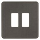Knightsbridge  2-Module Grid Faceplate Smoked Bronze