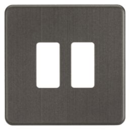 Knightsbridge  2-Module Grid Faceplate Smoked Bronze