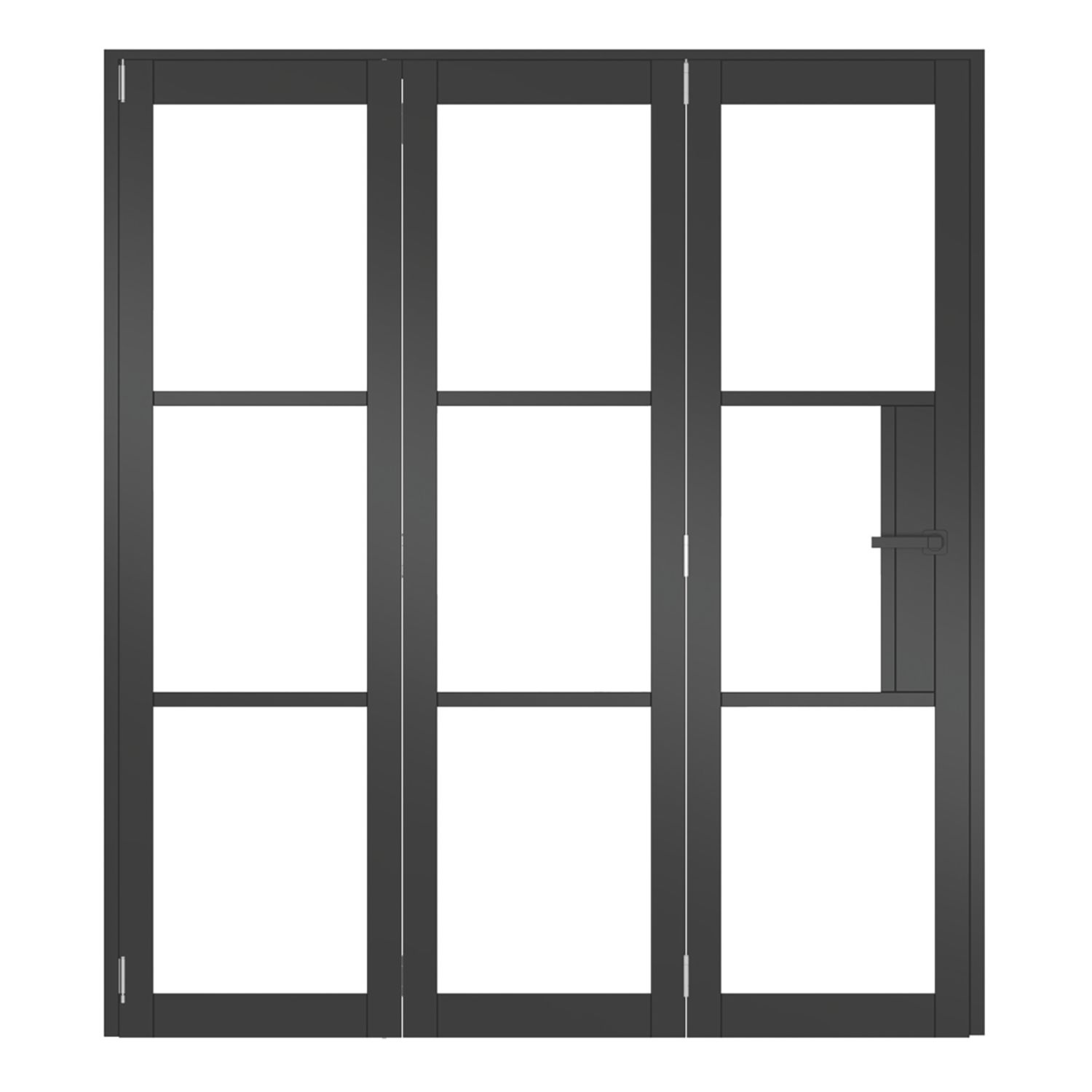 Green & Taylor Heritage 3-Door 1-Clear Light Primed Black Wooden Traditional Internal Bi-Fold Door 2060mm x 1794mm (636CT)