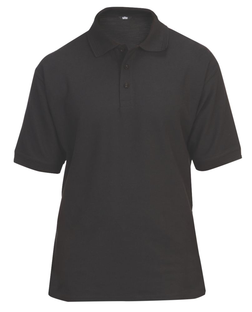Site Tanneron Polo Shirt Black Large 45 1/2" Chest