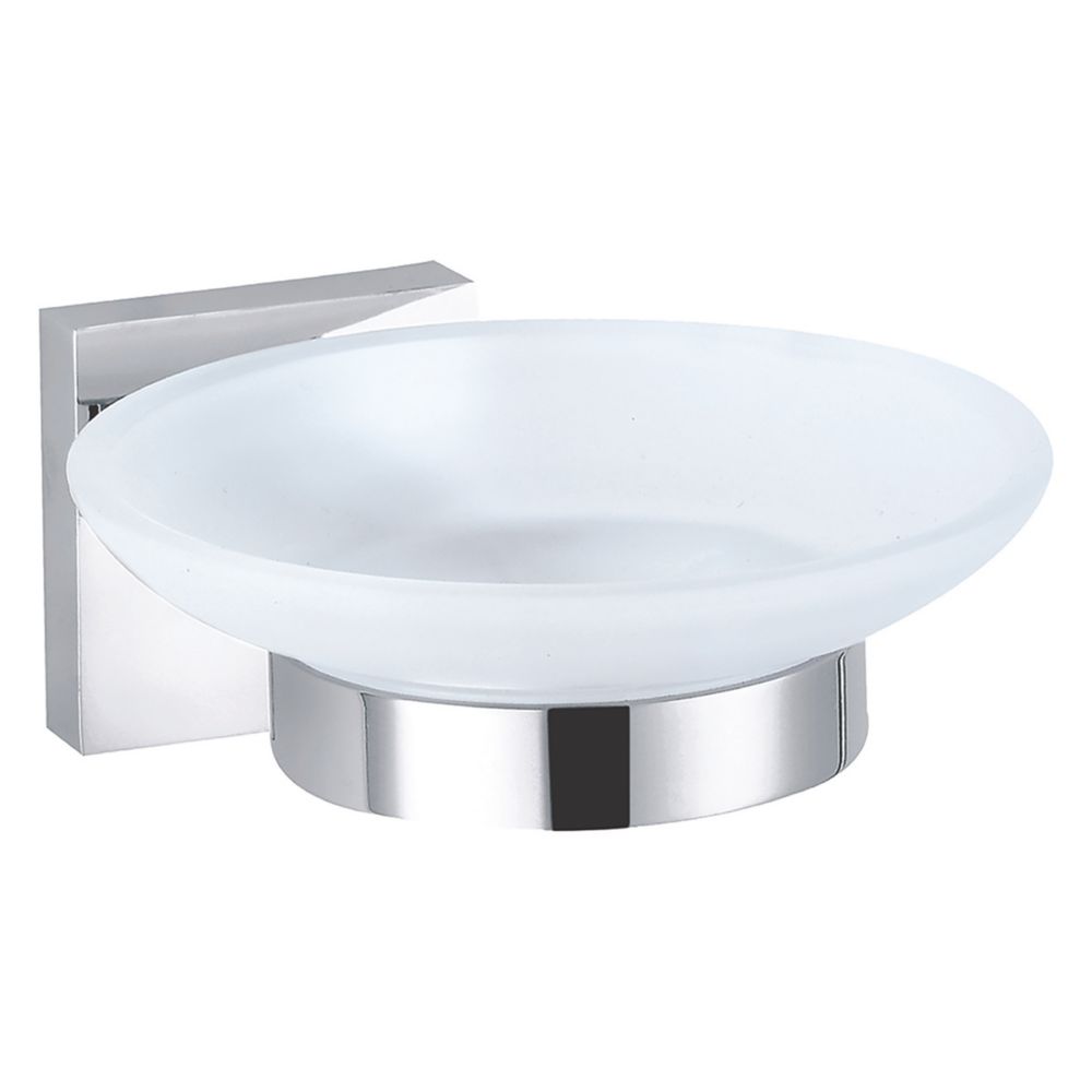 Aqualux Epsom Glass Soap Dish Chrome Screwfix