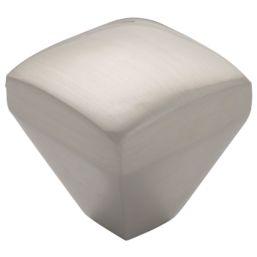 Essentials  Decorative Soft Square Cabinet Knobs Satin Nickel 25mm 2 Pack