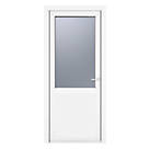 Crystal  1-Panel 1-Obscure Light Left-Hand Opening White uPVC Back Door 2090mm x 890mm