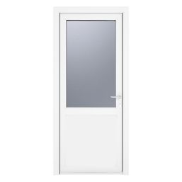 Crystal  1-Panel 1-Obscure Light Left-Handed White uPVC Back Door 2090mm x 890mm