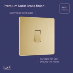 LAP  20A 1-Gang Intermediate Switch Satin Brass with Black Inserts