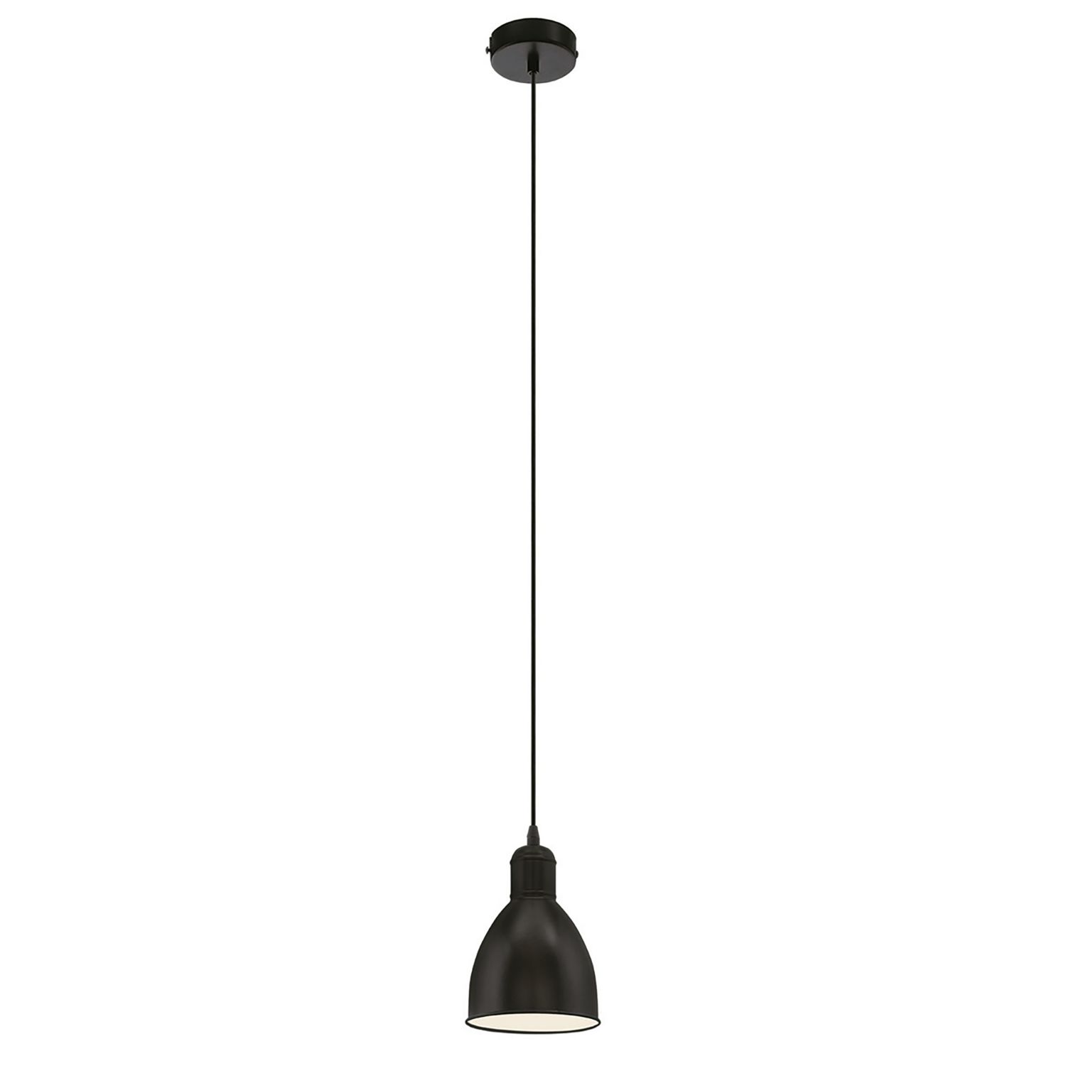 Eglo Priddy 155mm Single Pendant Light Black/White (636PL)