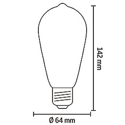 Calex  ES ST64 LED Virtual Filament Smart Light Bulb 7W 806lm