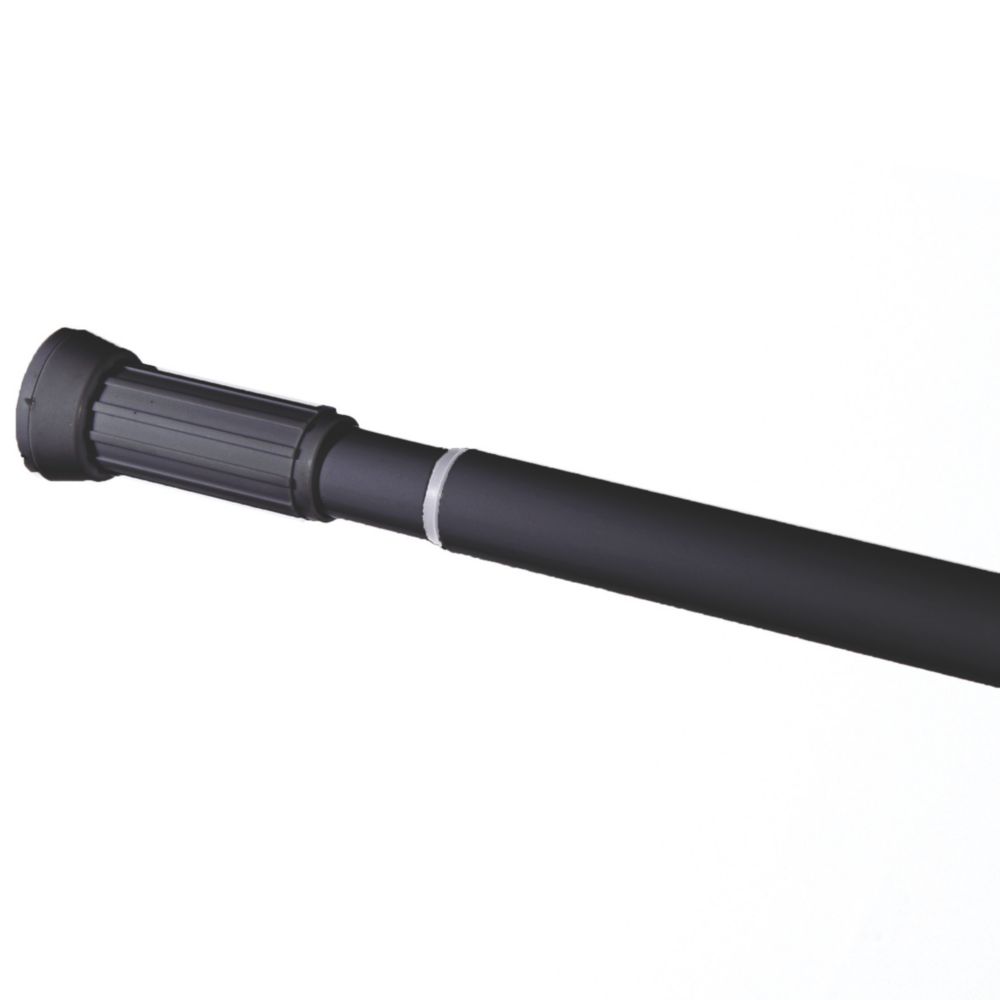 Straight Extendable Shower Curtain Rail Aluminium Black 11002000mm