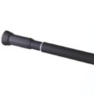 Straight Extendable Shower Curtain Rail Aluminium Black 1100-2000mm
