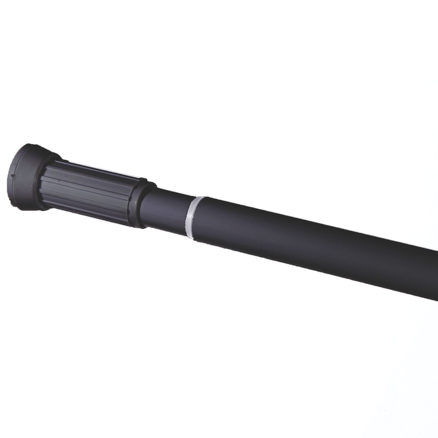 Straight Extendable Shower Curtain Rail Aluminium Black 1100-2000mm (636RE)