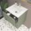 Newland  Double Drawer Wall-Mounted Vanity Unit with Basin Matt Sage Green 600mm x 450mm x 540mm