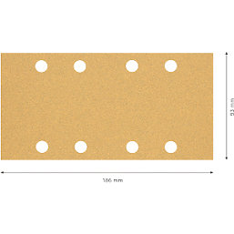 Bosch Expert C470 60 Grit 8-Hole Punched Multi-Material Sanding Sheets 186mm x 93mm 50 Pack