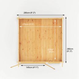 Mercia Elite 9' x 9' (Nominal) Pent Timber Log Cabin