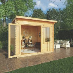 Mercia Elite 9' x 9' (Nominal) Pent Timber Log Cabin