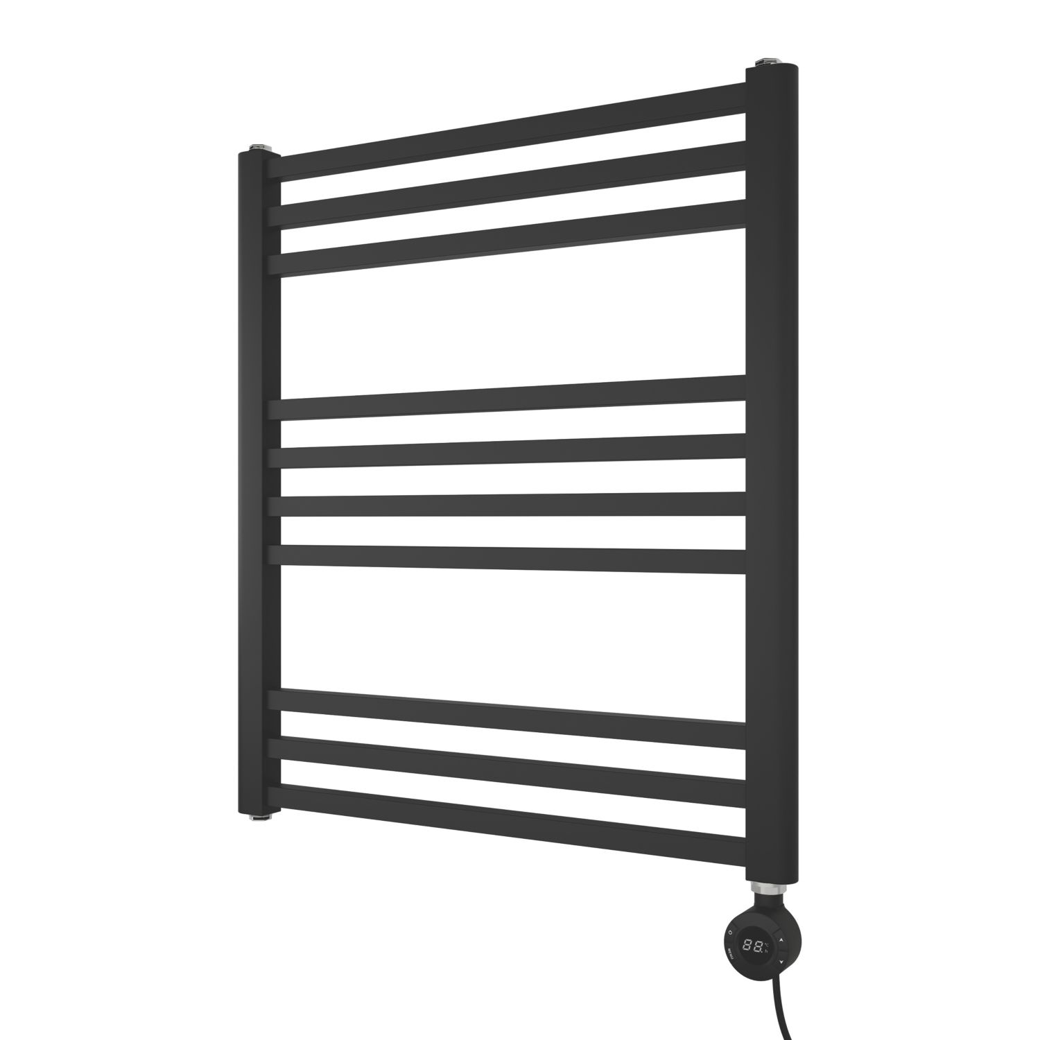 Ximax 677mm x 600mm 1024BTU Black Flat Electric Towel Radiator (637AC)