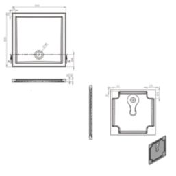 Milan Square Bathroom Square Shower Tray and Waste White Gloss 800mm x 800mm x 40mm