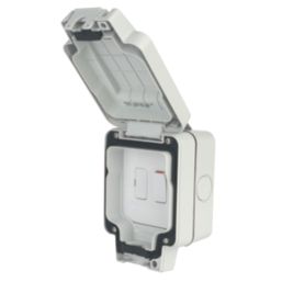 Hager Sollysta WXPSSU83FO IP66 13A Weatherproof Outdoor Switched Fused Spur & Flex Outlet
