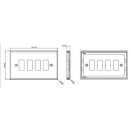 Knightsbridge  4-Module Grid Faceplate Antique Brass