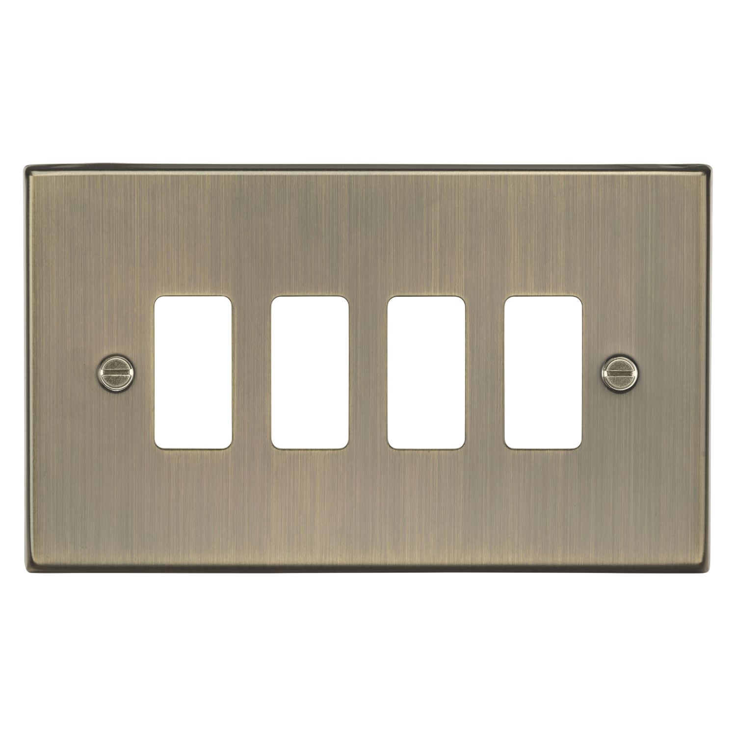 Knightsbridge 4-Module Grid Faceplate Antique Brass (637CR)