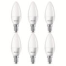 Philips  E27 Candle LED Light Bulb  470lm 4.9W 6 Pack