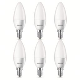 Philips  E27 Candle LED Light Bulb 470lm 4.9W 6 Pack