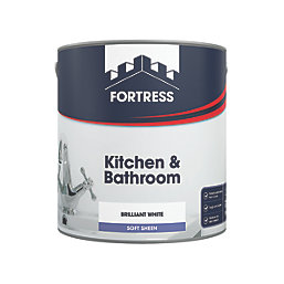 Fortress Vinyl Soft Sheen Brilliant White Emulsion Kitchen & Bathroom Paint 2.5Ltr